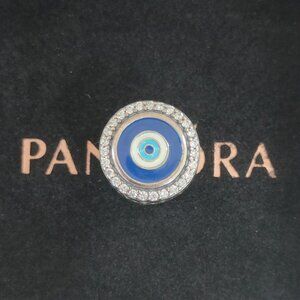 Pandora Evil Eye Double Sided Exclusive Charm Bead Button S925 Silver Pendant